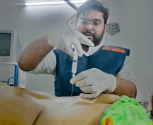 Giving selective nerve root block to patient